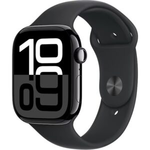 Apple Watch Series 10 (GPS) - 46mm Jet Black Aluminum Case and Black Sport Band